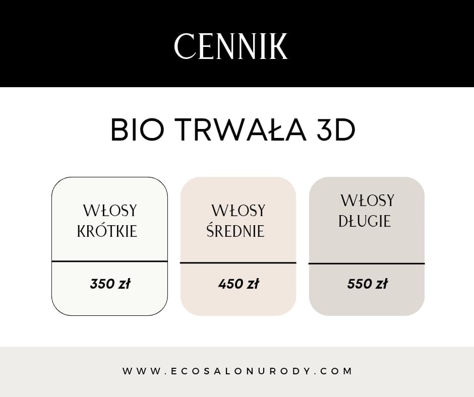 BIO Trwała 3D –&nbsp;Cennik